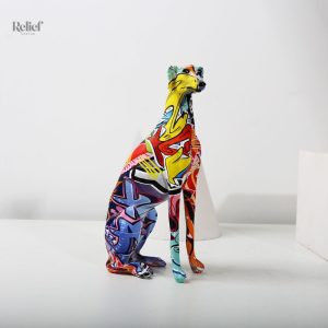 Chien lévrier en statue pour décoration intérieure