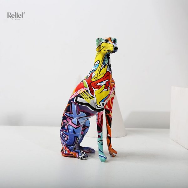 Chien lévrier en statue pour décoration intérieure