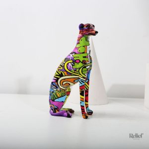 Petite statue de lévrier pour collection