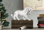 Lion debout en origami, design élégant blanc
