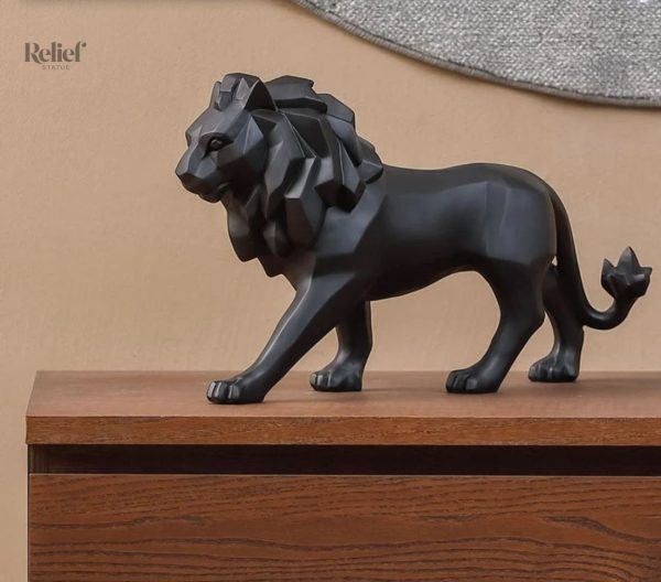 Art de la décoration : statue en forme de lion origami 27 cm