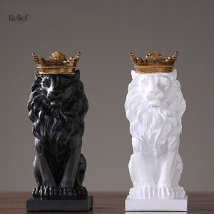 Statue lion majestueuse pour la maison