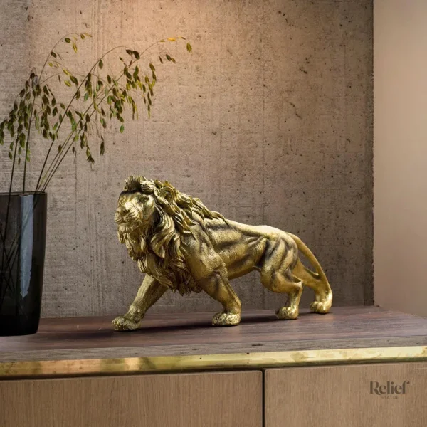Statue d'intérieur, lion 18 cm pour un style unique