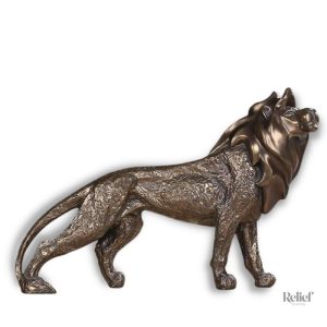 Statue Lion effet bronze 29 cm, décor élégant et raffiné