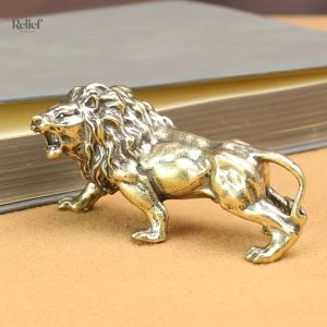Lion en métal 4 cm, décoration minimaliste pour intérieur