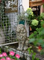 Lion décoratif en résine pour l'aménagement extérieur