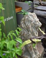 Sculpture de lion majestueux, 53 cm de hauteur