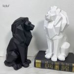 Décoration en forme de lion, design origami élégant