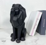 Statue en origami, lion noir, pièce unique pour intérieur
