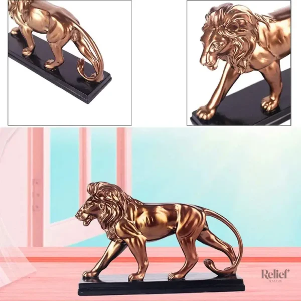 Lion en résine de 18 cm, pièce unique pour collection
