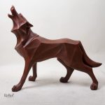Décoration loup en origami, ajout artistique à votre espace