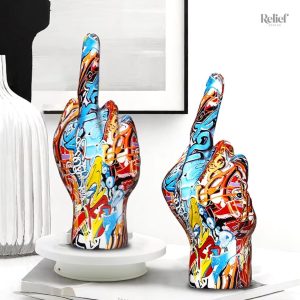 Représentation sculpturale de la main, 19 cm, décoration unique