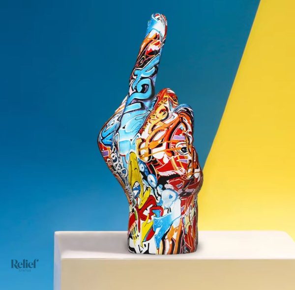 Statue expressive main, 19 cm, pièce d'art décoratif moderne