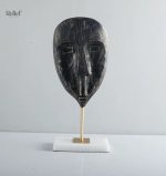 Statue masque africain 38 cm en bois sculpté