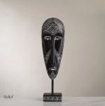 Masque africain noir et blanc 33 cm