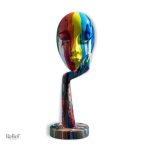 Sculpture contemporaine - Statue de masque visage