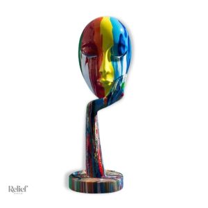 Sculpture contemporaine - Statue de masque visage