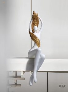 Statue féminine design en résine, couleur blanche