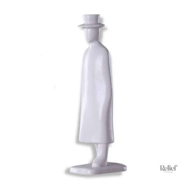 Statue homme détective rétro élégante en résine