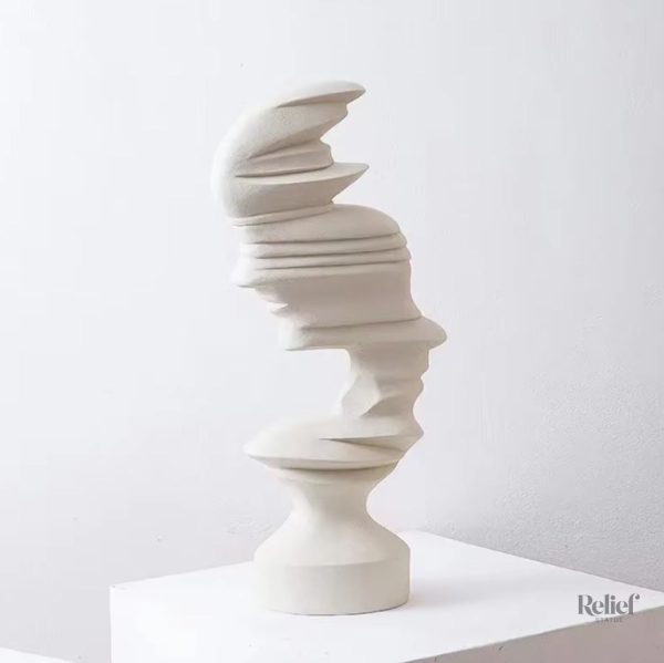 statue-moderne-visage-blanc-25-cm-1 Statue moderne visage blanc design 25 cm