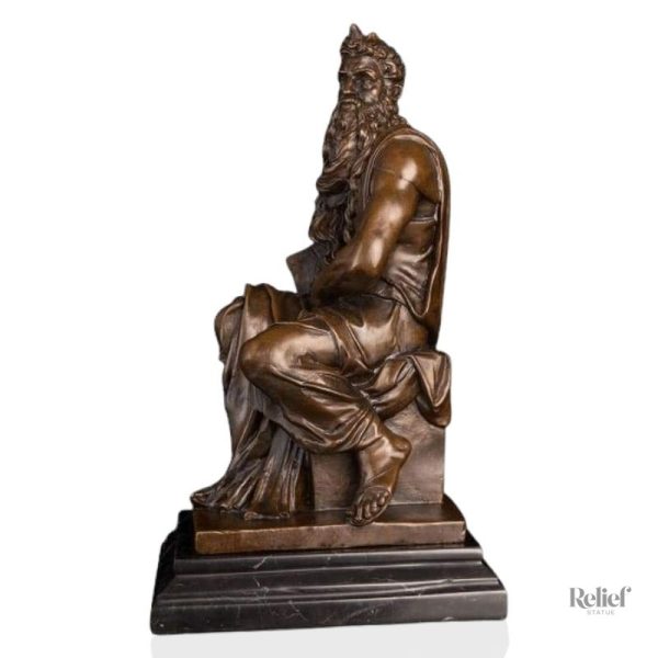 statue-moise-bronze-1 Sculpture en bronze Moïse, statue de Michel-Ange 29 cm