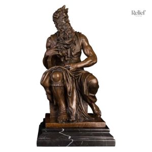 Statue Moïse en bronze véritable, œuvre de Michel-Ange