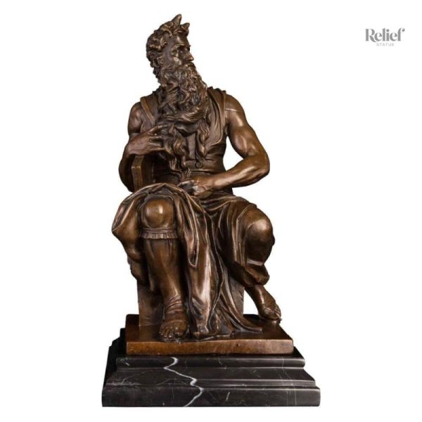 Statue Moïse en bronze véritable, œuvre de Michel-Ange