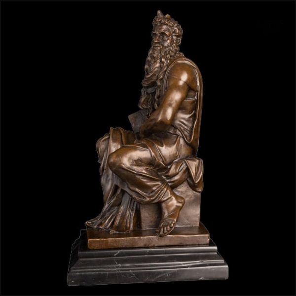 Statue en bronze 29 cm, représentation de Moïse par Michel-Ange