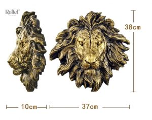 Lion mural 38 cm pour embellir votre espace décoratif