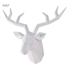 Décoratif, statue cerf origami blanc, style moderne 28 cm