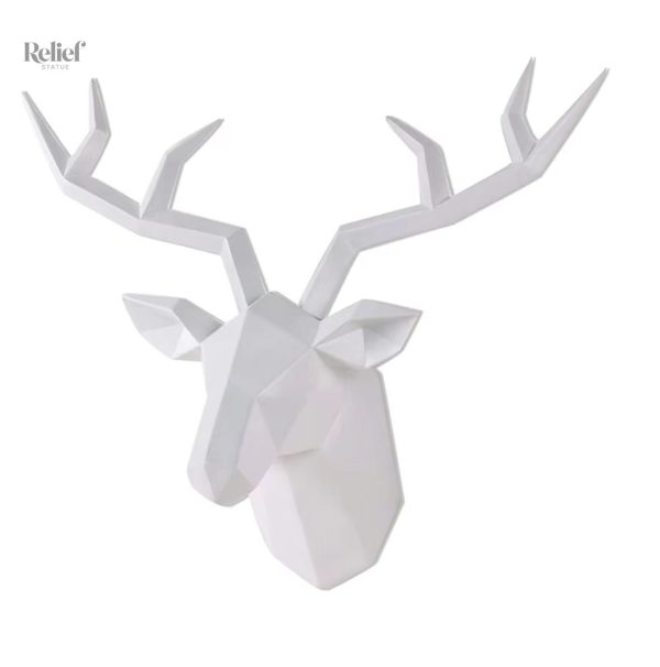 Décoratif, statue cerf origami blanc, style moderne 28 cm