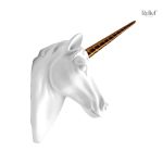 Statue murale tête de licorne 33 cm pour décoration intérieure