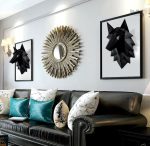 Tête de loup noire 35 cm pour une décoration murale originale