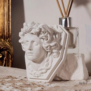 Statue murale tête grecque 13 cm, décor classique pour intérieur