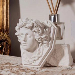 Statue murale tête grecque 13 cm, décor classique pour intérieur