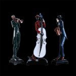 Statue d'un musicien en pleine performance jazz