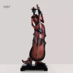 Statue artistique d'un saxophoniste en groupe
