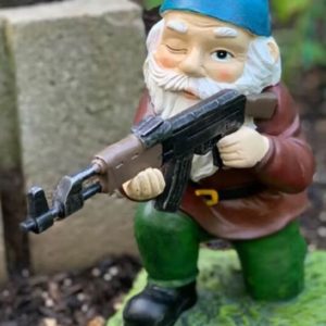 Nain de jardin armé, décoration extérieure en résine, 11 cm