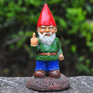Statue nain de jardin "doigt du milieu" 15 cm