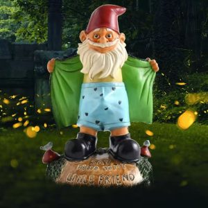 Statue nain de jardin en caleçon 15 cm, décor extérieur amusant