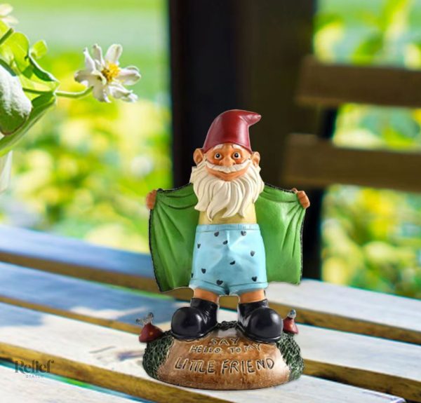 Nain de jardin humoristique 15 cm, statue originale pour jardin