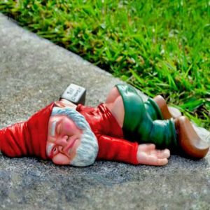 Nain de jardin 12 cm, figurine ivre pour un extérieur original