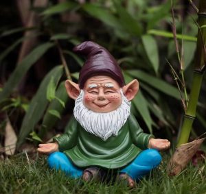 Nain de jardin en méditation, statue décorative 15 cm