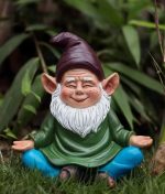 Figurine de jardin nain assis en méditation, 15 cm