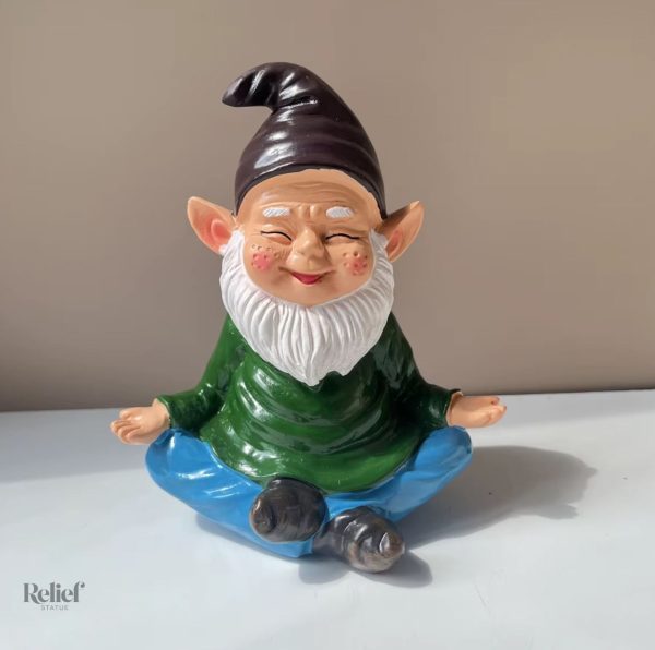 Statue méditative de nain, embellissement de jardin 15 cm