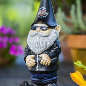 Statue nain de jardin motard homme 15 cm