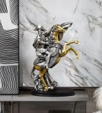 Statue Napoléon à cheval argenté 28 cm