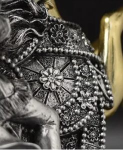 Statue de Napoléon en métal argenté, hauteur 28 cm