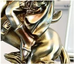 Statue Napoléon à cheval en métal argenté, 33 cm