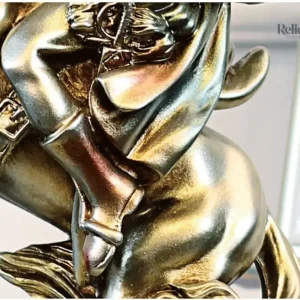 Statue Napoléon à cheval en métal argenté, 33 cm